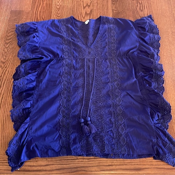 J. CREW ORIGINAL BEACHWEAR beach cover dress Eyelet Ruffled ORGANIC size S - Picture 11 of 15